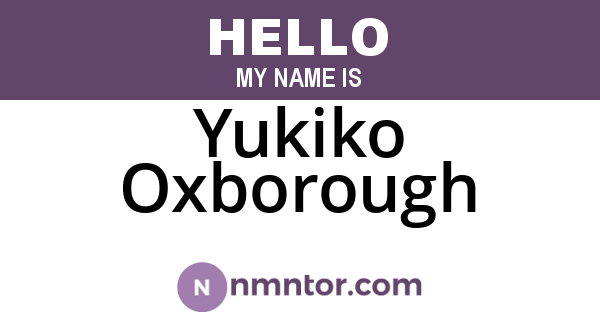 Yukiko Oxborough