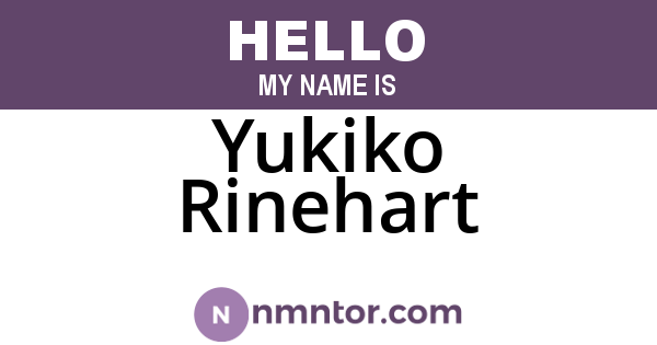 Yukiko Rinehart