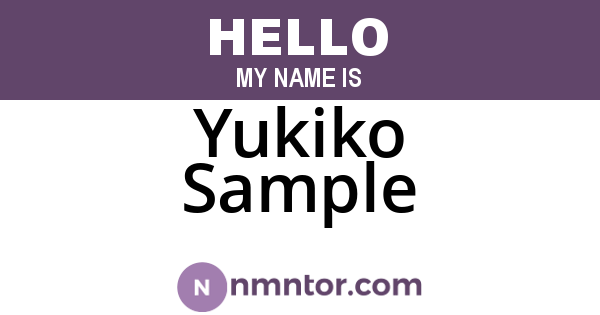 Yukiko Sample