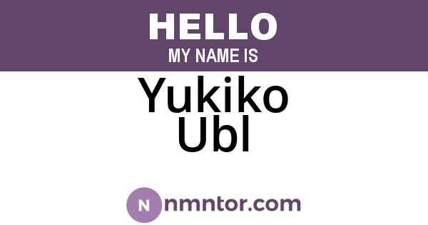 Yukiko Ubl