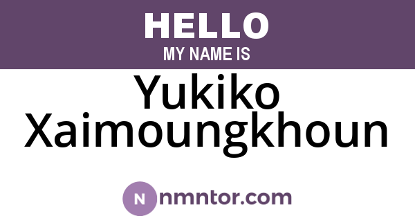 Yukiko Xaimoungkhoun