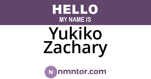 Yukiko Zachary