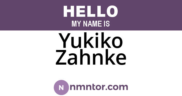 Yukiko Zahnke