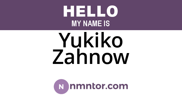 Yukiko Zahnow