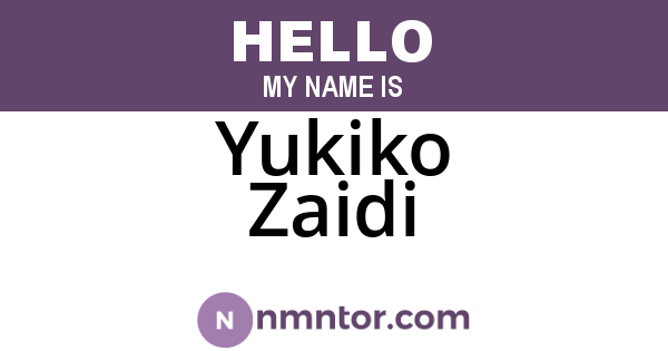 Yukiko Zaidi