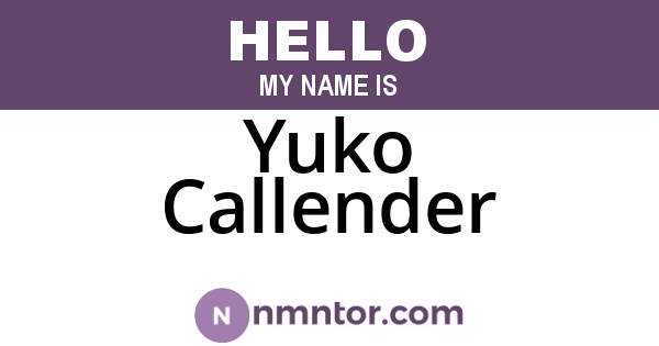 Yuko Callender