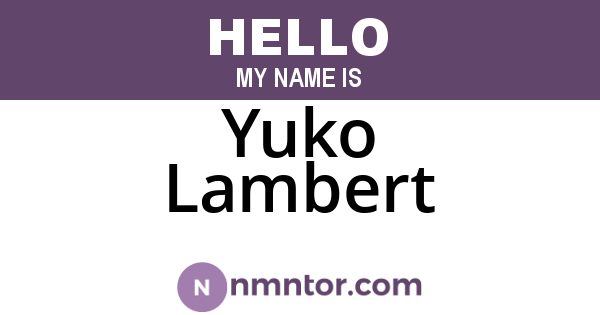 Yuko Lambert