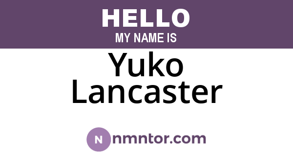 Yuko Lancaster