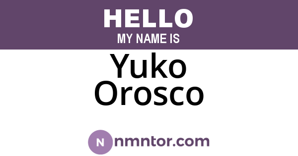 Yuko Orosco