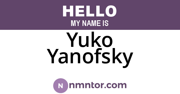 Yuko Yanofsky