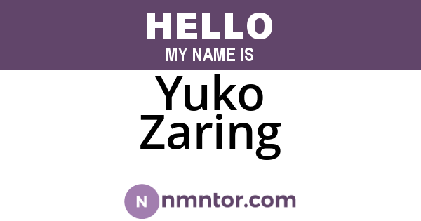 Yuko Zaring