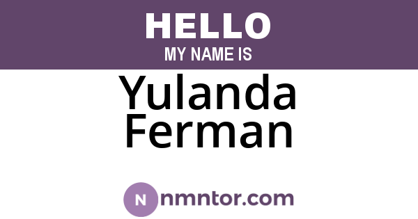 Yulanda Ferman