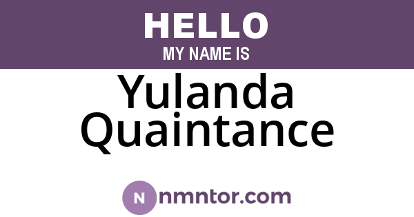 Yulanda Quaintance