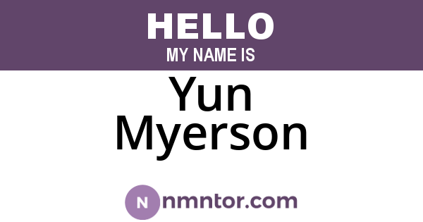 Yun Myerson