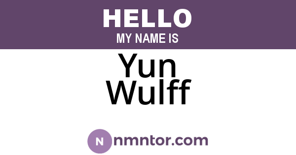 Yun Wulff