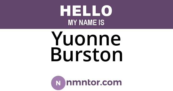 Yuonne Burston