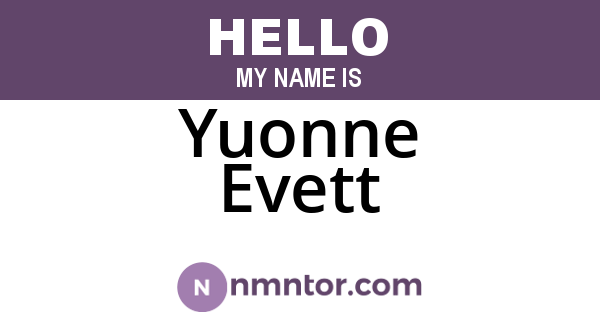 Yuonne Evett