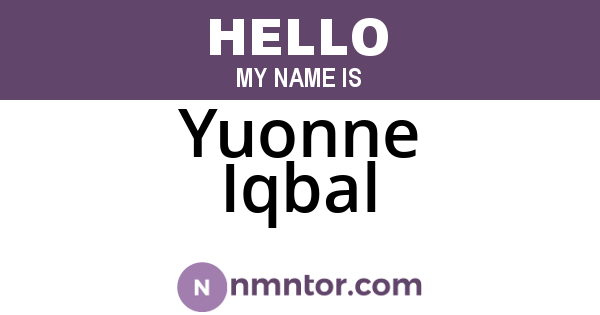 Yuonne Iqbal