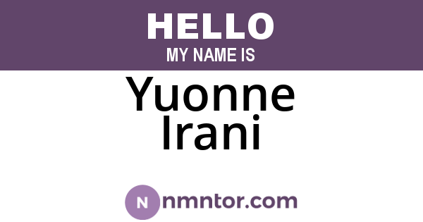 Yuonne Irani