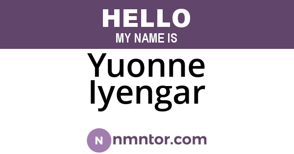 Yuonne Iyengar