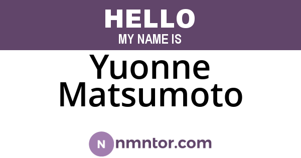 Yuonne Matsumoto