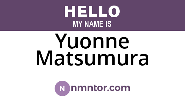 Yuonne Matsumura