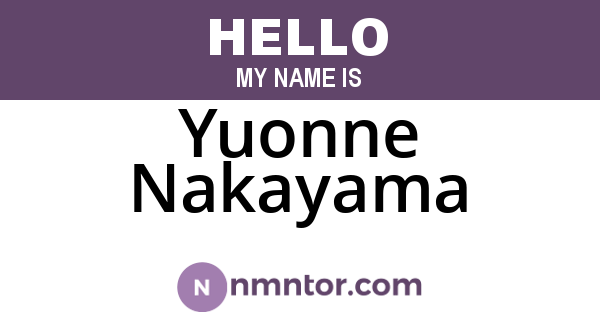 Yuonne Nakayama