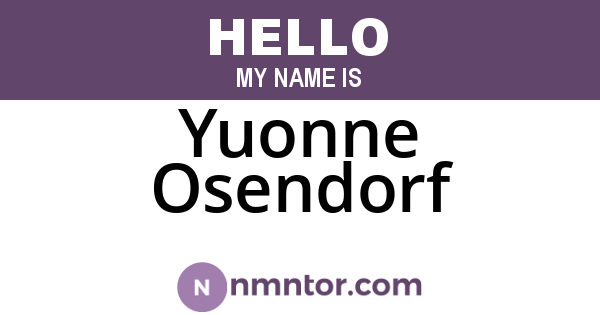 Yuonne Osendorf