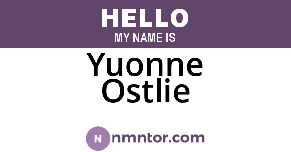 Yuonne Ostlie