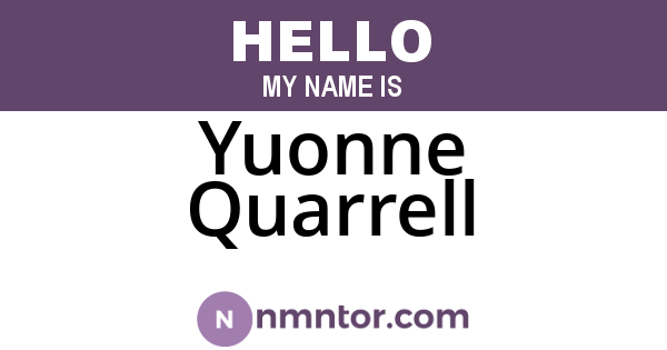 Yuonne Quarrell