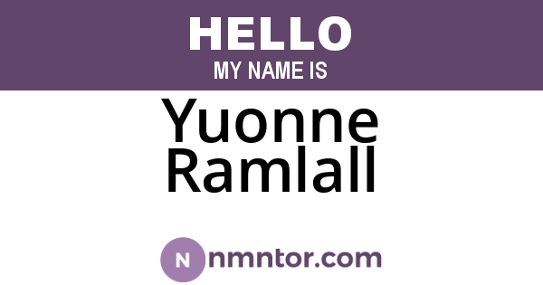 Yuonne Ramlall