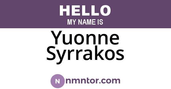 Yuonne Syrrakos