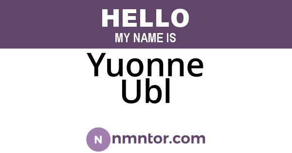 Yuonne Ubl