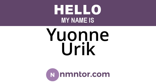 Yuonne Urik
