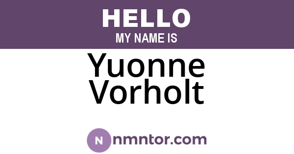 Yuonne Vorholt
