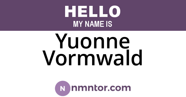 Yuonne Vormwald