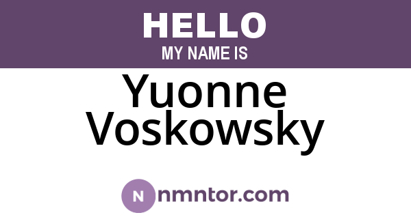 Yuonne Voskowsky