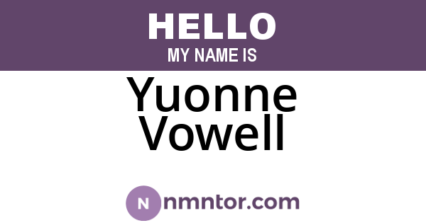 Yuonne Vowell