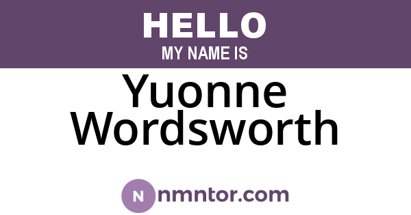 Yuonne Wordsworth