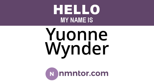 Yuonne Wynder