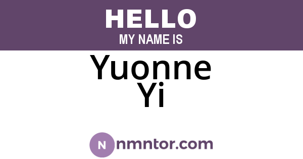 Yuonne Yi