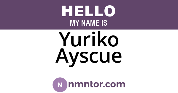 Yuriko Ayscue