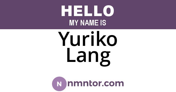 Yuriko Lang