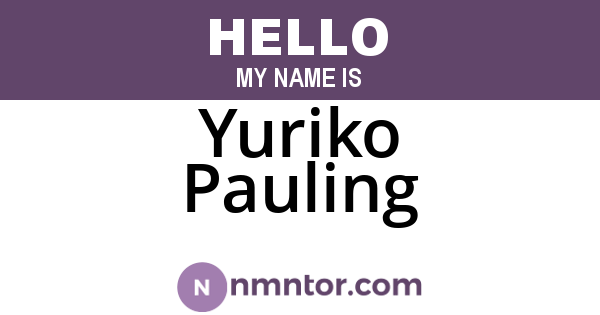 Yuriko Pauling