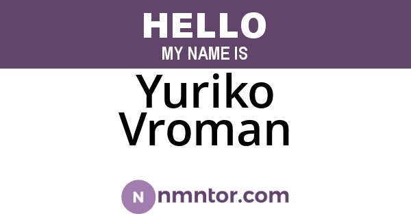 Yuriko Vroman