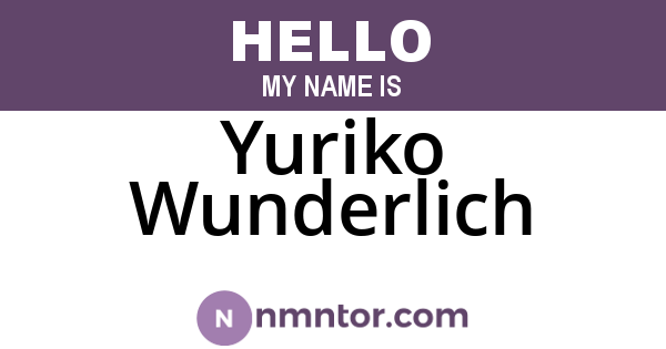 Yuriko Wunderlich