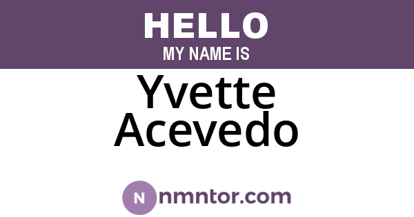 Yvette Acevedo