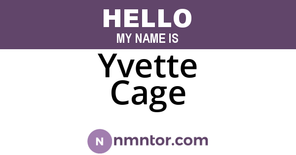 Yvette Cage