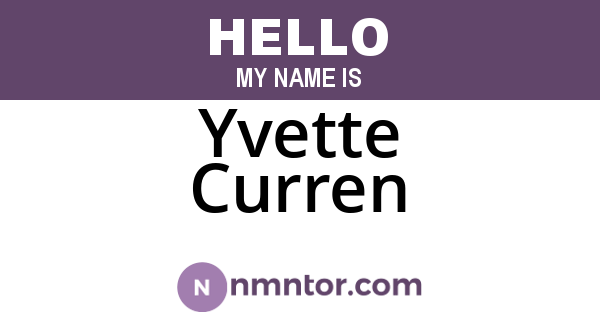 Yvette Curren