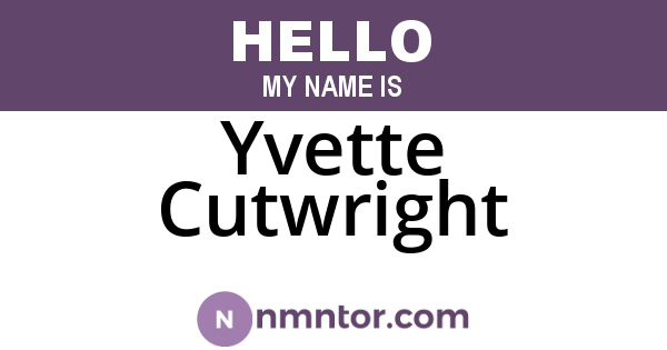 Yvette Cutwright